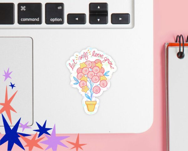 Stickers holographique bienveillant ✶ Let self love grow